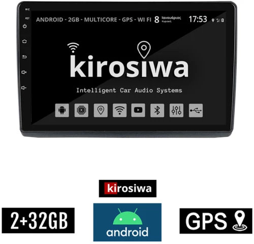 KIROSIWA 2+32GB OPEL VIVARO A (2001 - 2014) Android οθόνη αυτοκίνητου 2GB με GPS WI-FI (ηχοσύστημα αφής 10" ιντσών Youtube Playstore MP3 USB Radio Bluetooth Mirrorlink εργοστασιακή, 4x60W)