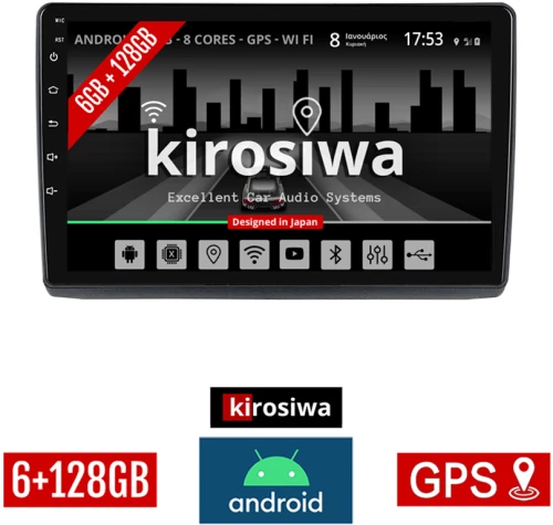 KIROSIWA 6+128GB RENAULT TRAFIC (2001 - 2014) Android οθόνη αυτοκίνητου 6GB με GPS WI-FI (ηχοσύστημα αφής 10" ιντσών Youtube Playstore MP3 USB Radio Bluetooth Mirrorlink DSP Apple Carplay Android Auto AUX, 4x60W)