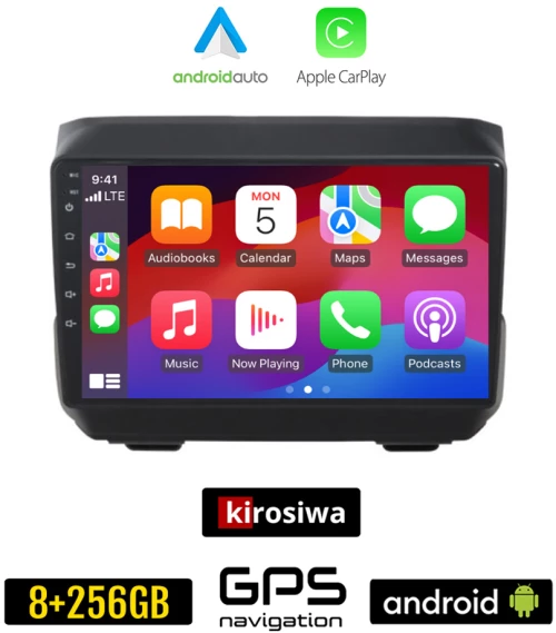 KIROSIWA CHRYSLER (μετά το 2007) Android οθόνη αυτοκίνητου 8GB + 256GB με GPS WI-FI (ηχοσύστημα αφής 9" ιντσών Android Auto Apple Carplay Youtube Playstore MP3 USB Radio Bluetooth Mirrorlink εργοστασιακή, 4x60W, AUX)