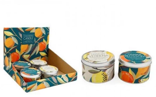 Κουτί μεταλλικό με αρ. κερί citrus 7,5x5