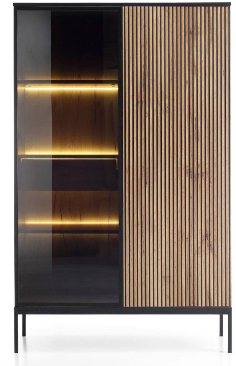 Βιτρίνα Sento ανθρακί 104x39x166cm