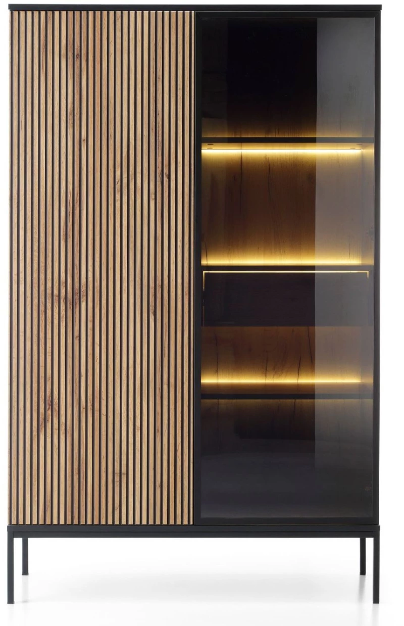Βιτρίνα Sento ανθρακί 104x39x166cm