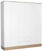 Εξάφυλλη Ντουλάπα Base λευκό  206x224x52cm