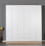 Εξάφυλλη Ντουλάπα Base λευκό  206x224x52cm