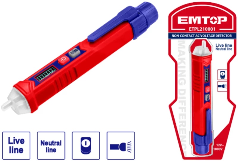 EMTOP ΑΝΙΧΝΕΥΤΗΣ ΤΑΣΗΣ ΜΕ ΛΕΥΚΟ LED ΦΑΚΟ ETPL210001