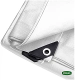 GRASHER Αδιάβροχος Μουσαμάς - Τέντα 8x10m 190gr/m²  Με Κρίκους Λευκός