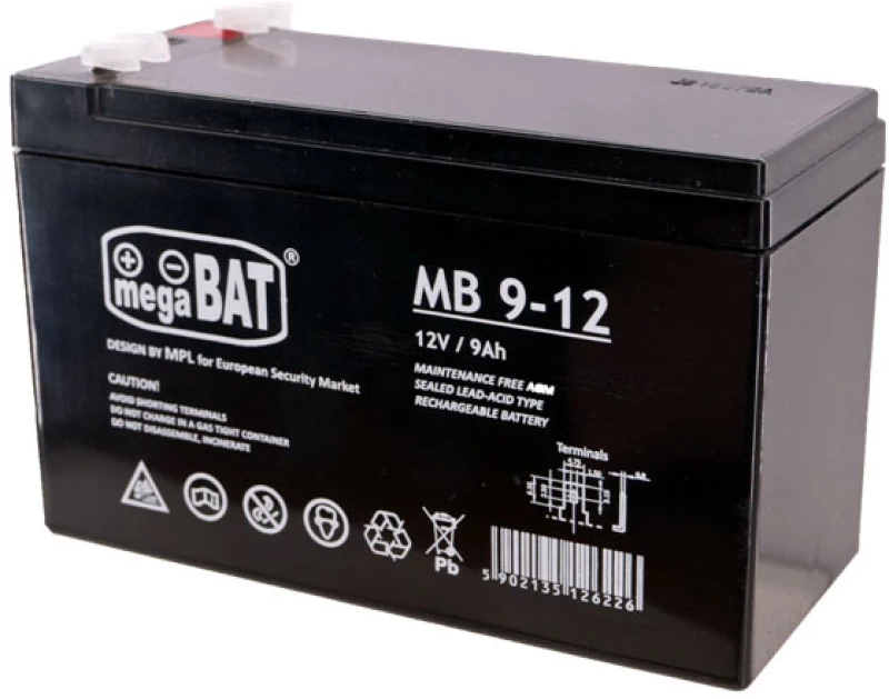 Μπαταρία μολύβδου κλειστού τύπου 12V 9Ah F1 (4.75x0.8mm)