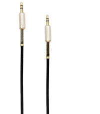 Καλώδιο Ήχου AUX Jack 3.5mm σε Jack 3.5mm Gold Plated Stereo 1.5m Treqa AUX-102 Μαύρο