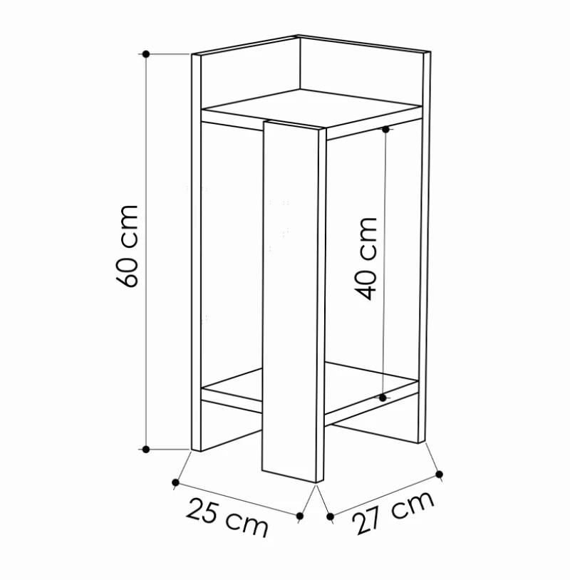 Κομοδίνο Elos Megapap σετ 2 τεμαχίων χρώμα λευκό 25x27x60εκ.