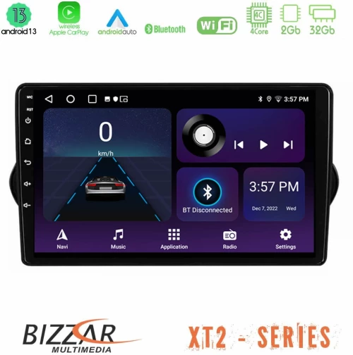 Bizzar XT2 Series 4Core Android13 2+32GB Fiat Tipo 2015-2022 (Hatchback) Navigation Multimedia Tablet 9"
