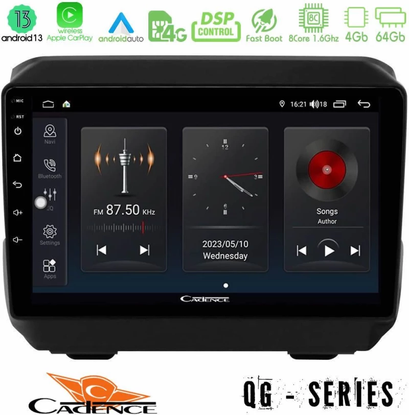 Cadence QG Series 8Core Android13 4+64GB Jeep Wrangler 2018-+gt; Navigation Multimedia Tablet 9"