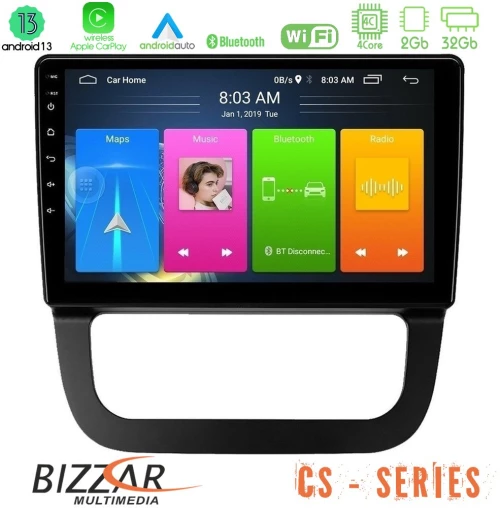 Bizzar CS Series 4Core Android13 2+32GB VW Jetta Navigation Multimedia Tablet 10"