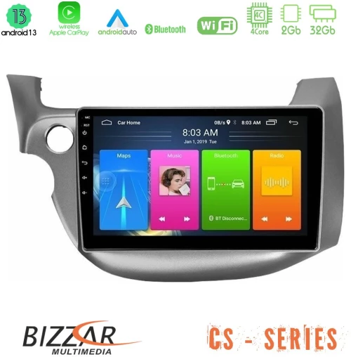 Bizzar CS Series 4Core Android13 2+32GB Honda Jazz 2009-2013 Navigation Multimedia Tablet 10"