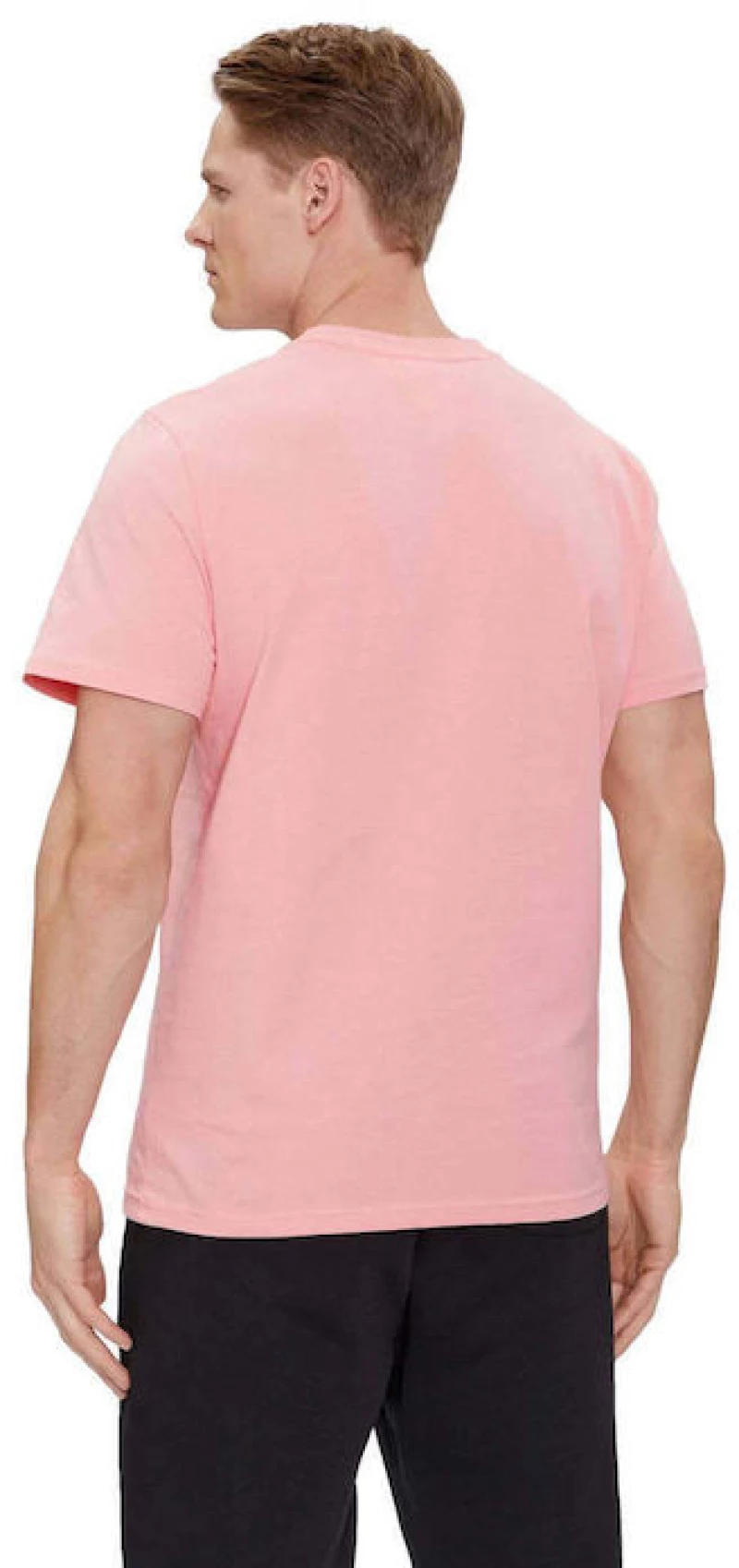 Tommy Jeans ανδρικό βαμβακερό t-shirt ροζ DM0DM09598-TIC