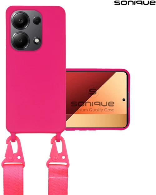 Θήκη Σιλικόνης με Strap CarryHang Sonique Xiaomi Redmi Note 13 Pro 4G / Poco M6 Pro 4G Φουξ