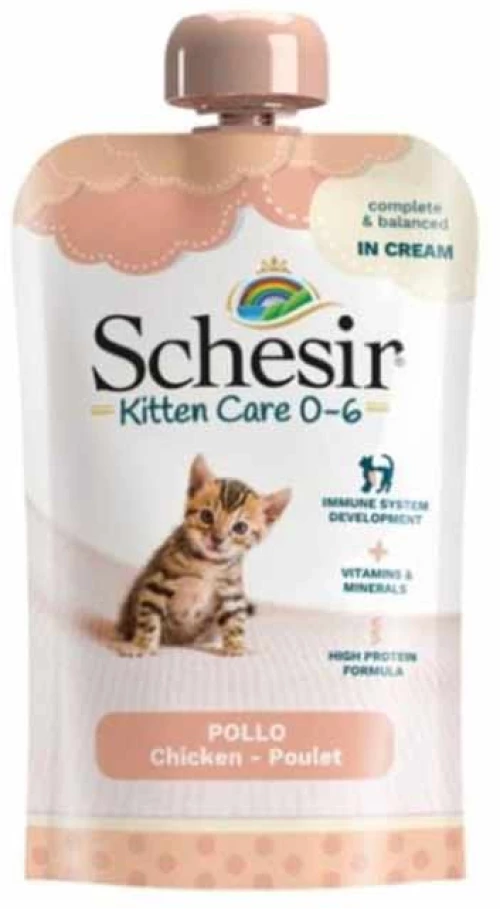 Schesir Υγρή Τροφή Γάτας Kitten Pouch Cream με Κοτόπουλο 150gr
