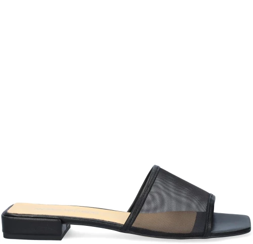 Andres Machado Selma-01 Δερμάτινο Πέδιλο Μαύρο 2,5cm
