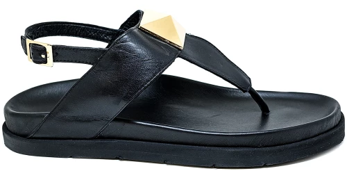 Bigshoes GA0308-01 Δερμάτινo Πέδιλο Μαύρο