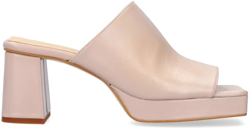 Andres Machado Adara-13 Δερμάτινο Mule Μπεζ Ροζ 8cm