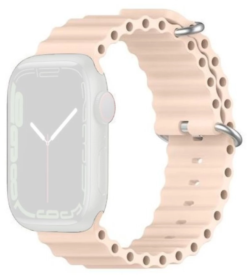 Λουράκι Ocean Band Wave Σιλικόνης Apple Watch 42/44/45/49mm Pink Sand
