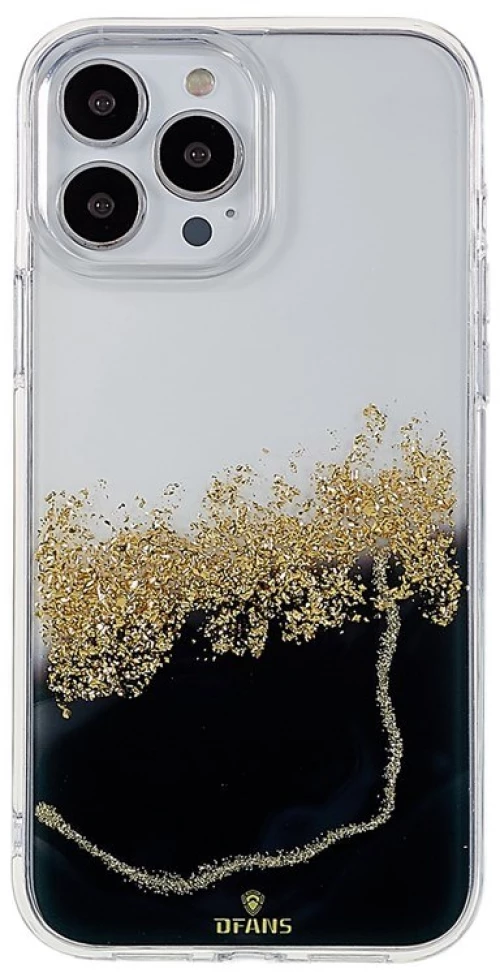 DFANS DESIGN Dual Color Starlight Shining Θήκη Σιλικόνης Apple iPhone 14 Pro Max Μαύρο