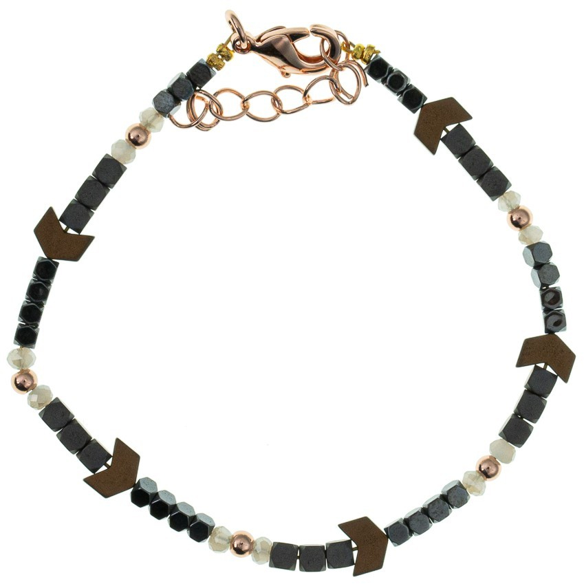 Βραχιόλι Χειροποίητο Με Σχέδιο 58967-398 Μαύρο/Γκρι Μαύρο