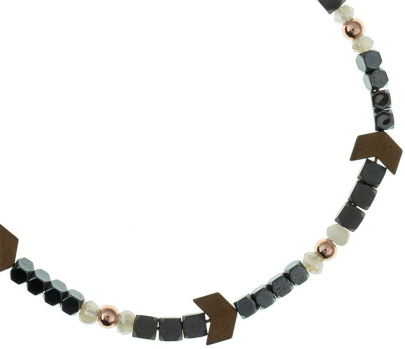 Βραχιόλι Χειροποίητο Με Σχέδιο 58967-398 Μαύρο/Γκρι Μαύρο