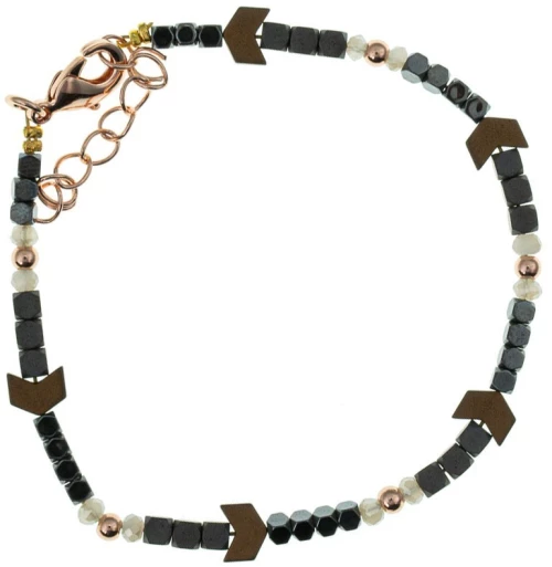 Βραχιόλι Χειροποίητο Με Σχέδιο 58967-398 Μαύρο/Γκρι Μαύρο