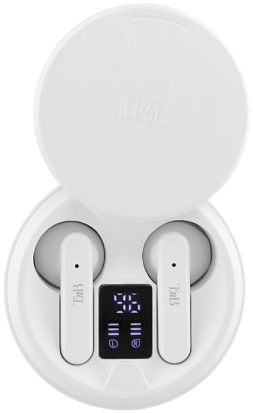TnB Ακουστικά Bluetooth με θήκη και ένδειξη φόρτισης EBSHINYWH2 TNB Λευκά