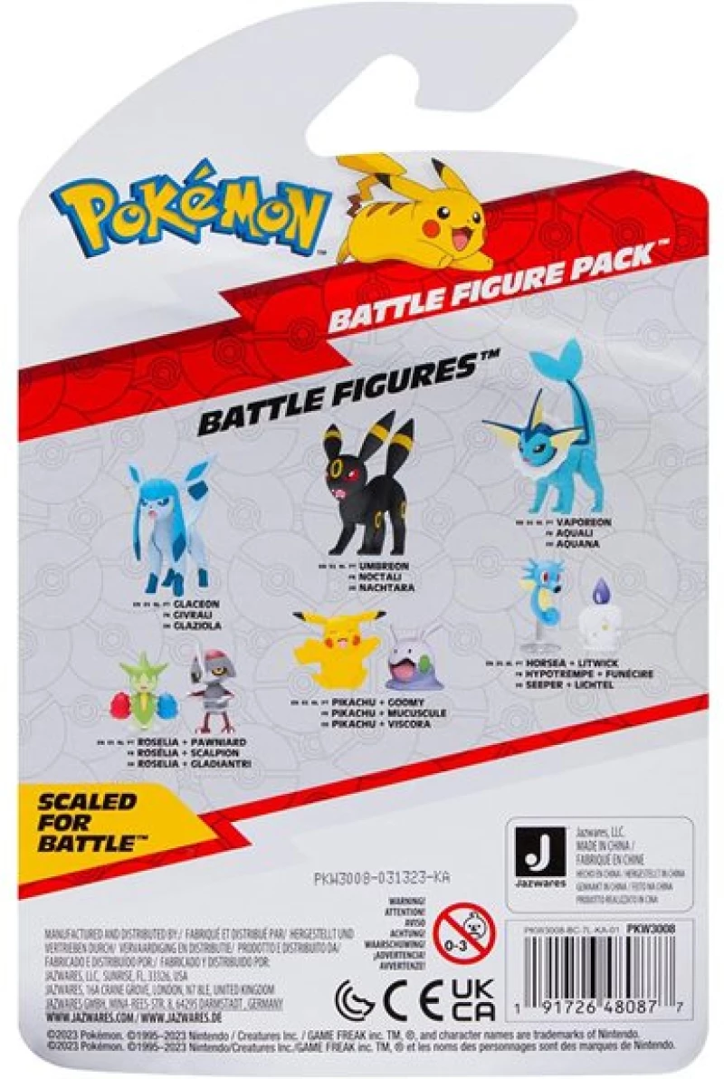Jazwares Φιγούρες Μάχης Pokemon Horsea & Litwick - PKW3008