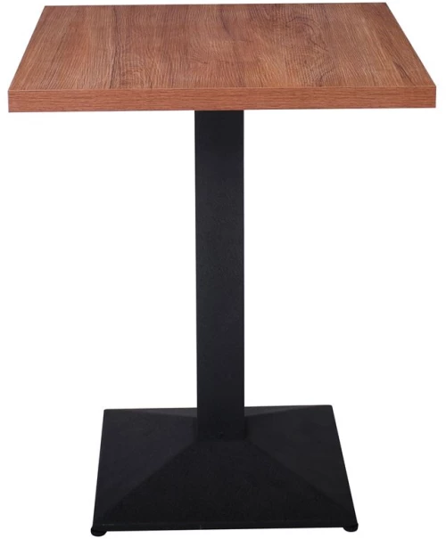 WOODWELL MARCO Τραπέζι Τετράγωνο Επιφάνεια Melamine Καρυδί Βάση Μέταλλο Μαύρο 41x41cm 60x60x74cm ΕΜ854