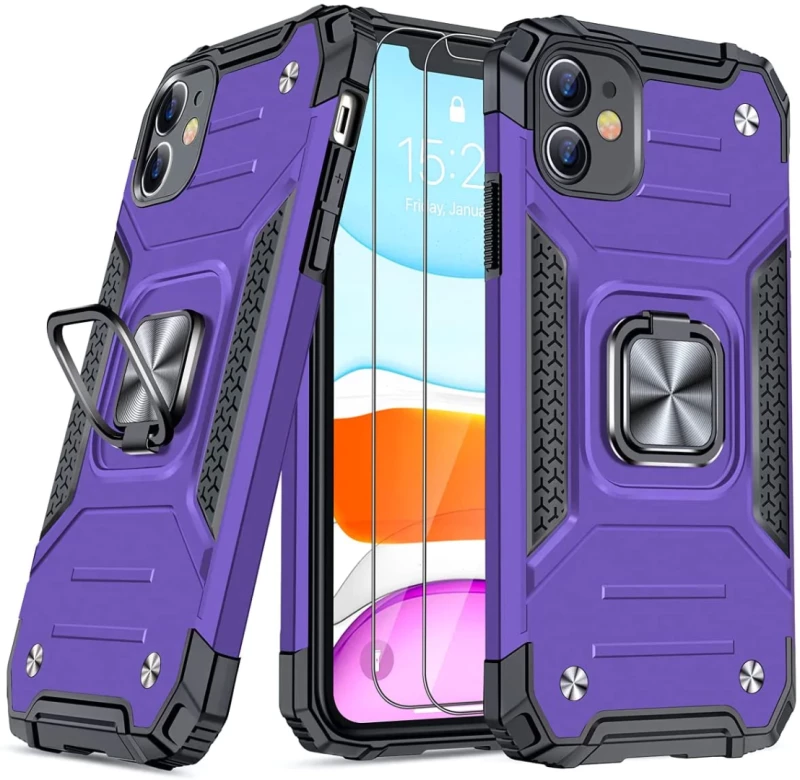 Ring Armor Case Kickstand iPhone 15 Pro Max Μωβ