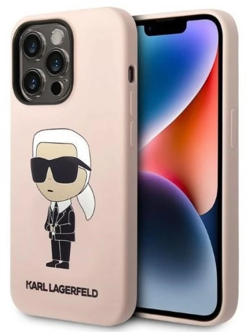 Karl Lagerfeld® Liquid Ikonik Back Cover Σιλικόνης για iPhone 14 Pro Max-Ροζ