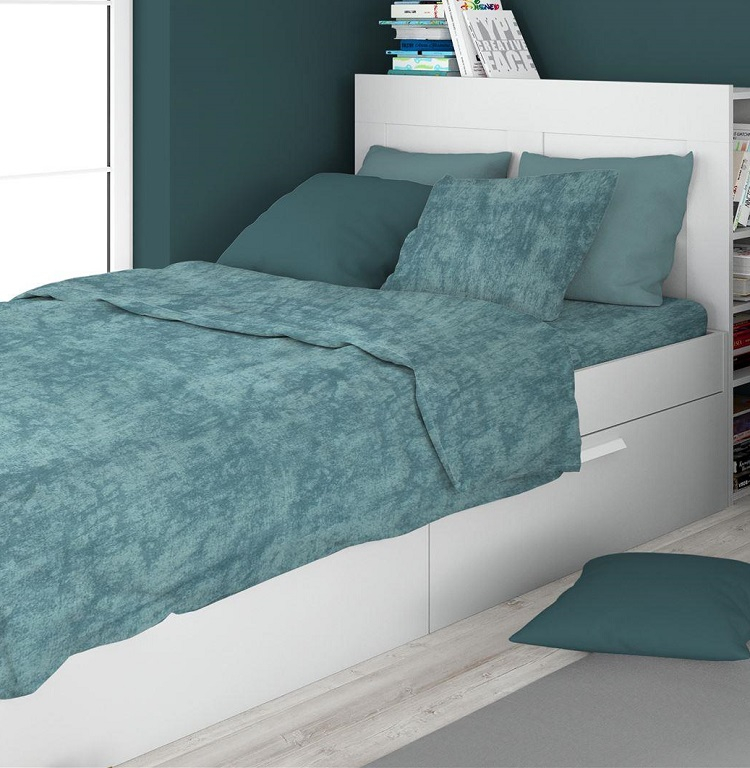 Παπλωματοθήκη Μονή 160x240 Premium Shadow 616 Petrol βαμβακερή Dimcol