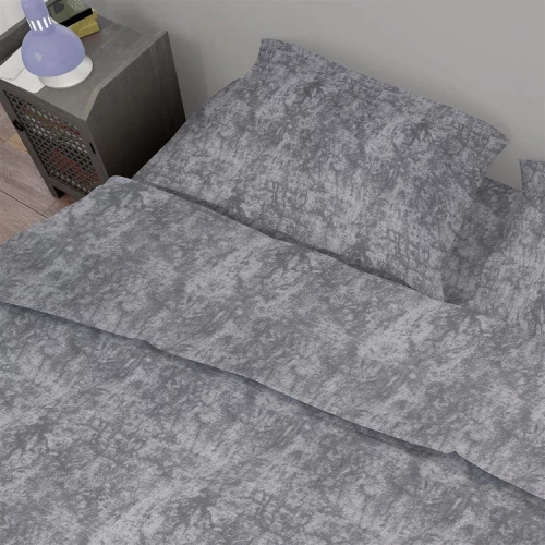 Σετ Σεντόνια Μονά 2τμχ (160x240) Premium Shadow 613 Dark Grey βαμβακερά DimCol