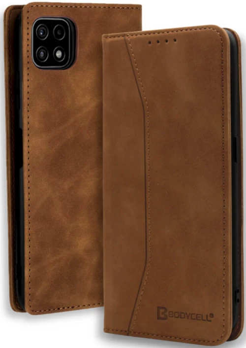 Bodycell Θήκη - Πορτοφόλι Samsung Galaxy A22 5G - Brown (5206015066856)
