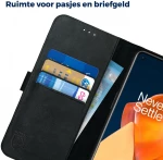 Rosso Deluxe Δερμάτινη Θήκη Πορτοφόλι OnePlus 9 Pro - Black (8719246296369)