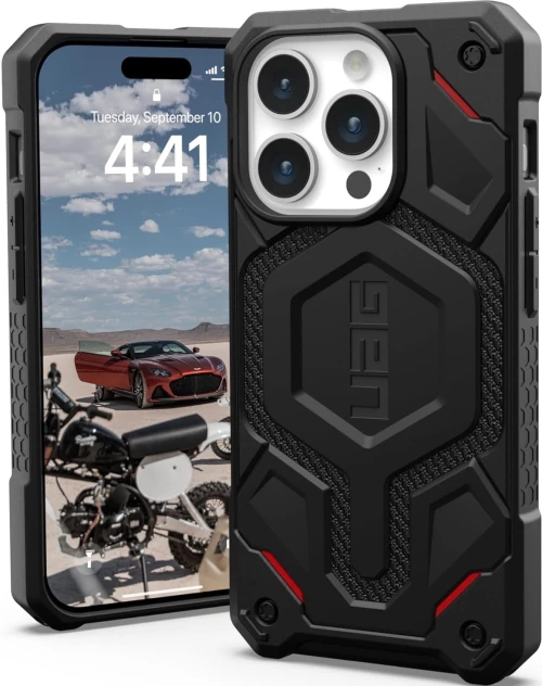 UAG Monarch Pro - Ανθεκτική Θήκη MagSafe - Apple iPhone 15 Pro - Kevlar Black (114221113940)
