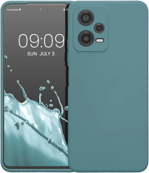 KWmobile Soft Slim Flexible Rubber Cover with Camera Protector - Θήκη Σιλικόνης Xiaomi Redmi Note 12 5G / Poco X5 με Πλαίσιο Κάμερας - Arctic Night (61169.207)