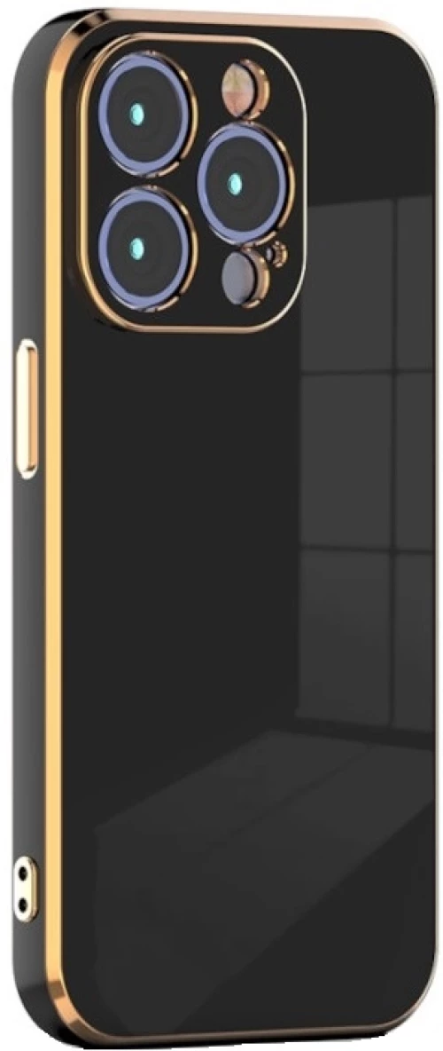 Bodycell Gold Plated - Θήκη Σιλικόνης Apple iPhone 15 Pro Max - Black (5206015073830)