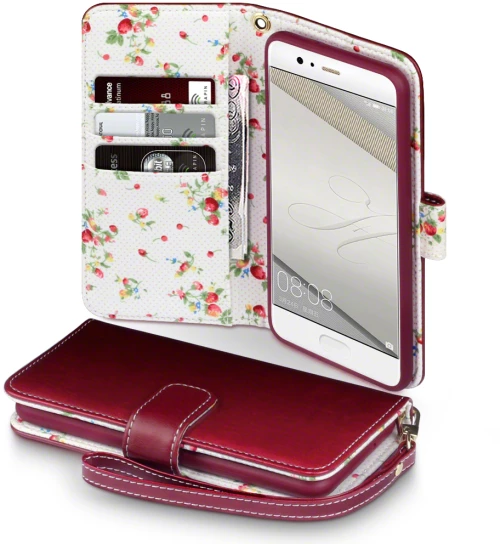 Terrapin Θήκη - Πορτοφόλι Huawei P10 - Red Floral (117-083-111)