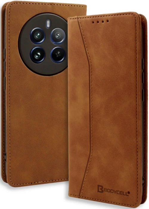 Θήκη Πορτοφόλι - Realme 12 Pro / 12 Pro Plus - Bodycell Book Case - Brown (5206015073694)