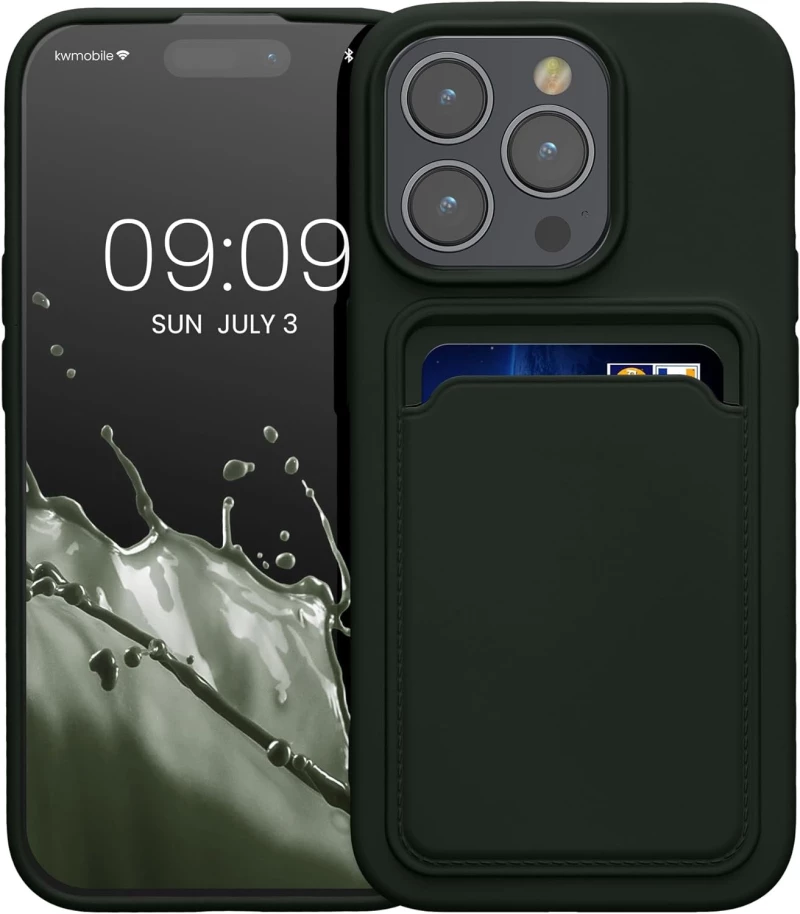 KWmobile Θήκη Σιλικόνης με Υποδοχή για Κάρτα - Apple iPhone 15 Pro - Dark Green (62019.80)