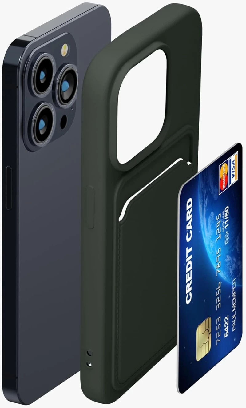 KWmobile Θήκη Σιλικόνης με Υποδοχή για Κάρτα - Apple iPhone 15 Pro - Dark Green (62019.80)