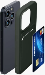 KWmobile Θήκη Σιλικόνης με Υποδοχή για Κάρτα - Apple iPhone 15 Pro - Dark Green (62019.80)