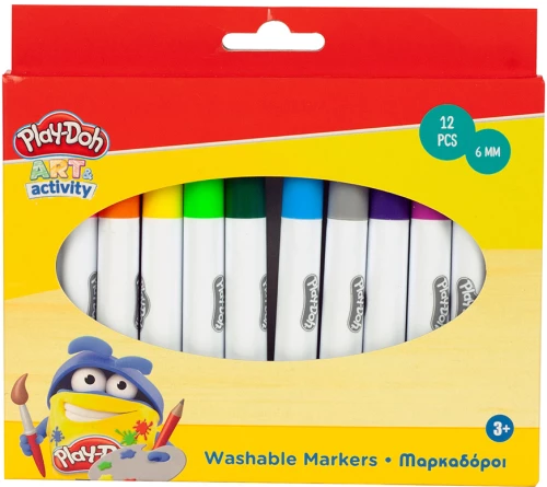 ΜΑΡΚΑΔΟΡΟΙ ΠΛΕΝΟΜΕΝΟΙ PLAYDOH 6mm 12 τεμ. (#320-00002)