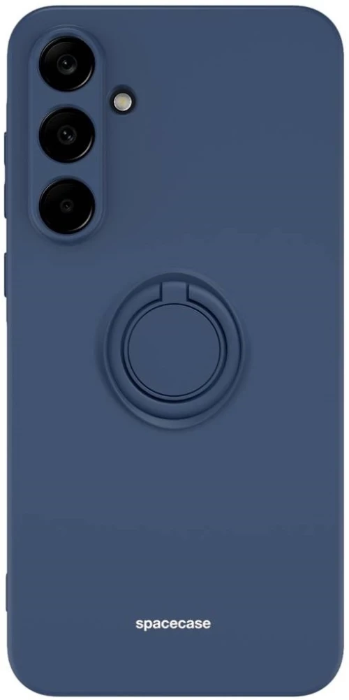 Θήκη Σιλικόνης με Μεταλλικό Μαγνητικό Ring Holder - Samsung Galaxy A55 - Spacecase Silicone Ring - Blue (5905719108786)
