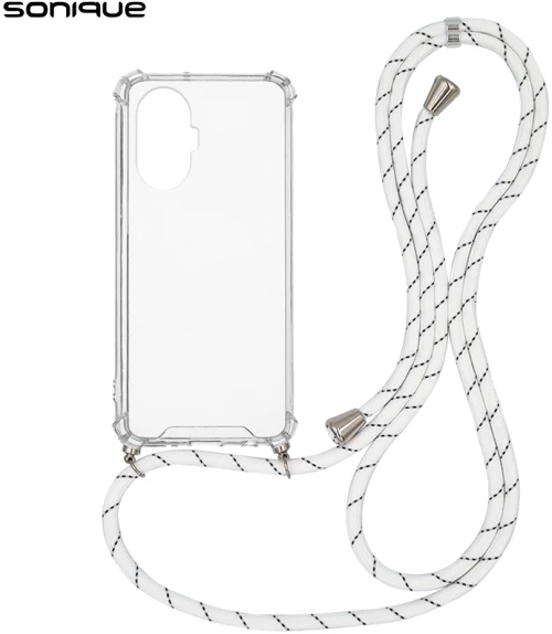 Θήκη Σιλικόνης με Κορδόνι Sonique Armor Clear Realme C55 Rainbow Λευκό