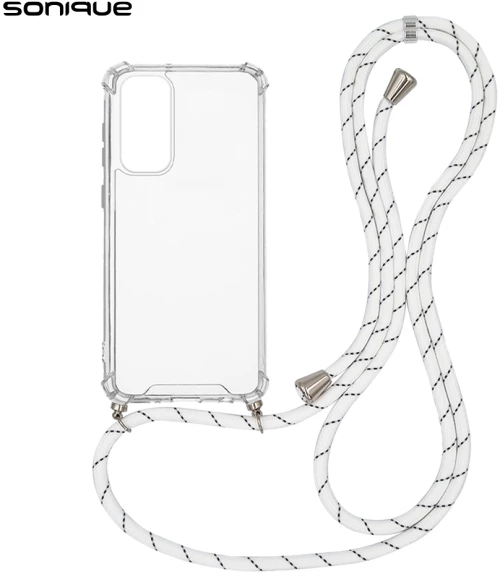 Θήκη Σιλικόνης με Κορδόνι Sonique Armor Clear Samsung Galaxy S23 FE Rainbow Λευκό