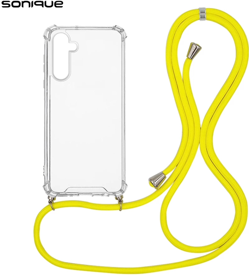 Θήκη Σιλικόνης με Κορδόνι Sonique Armor Clear Samsung Galaxy A35 5G Κίτρινο